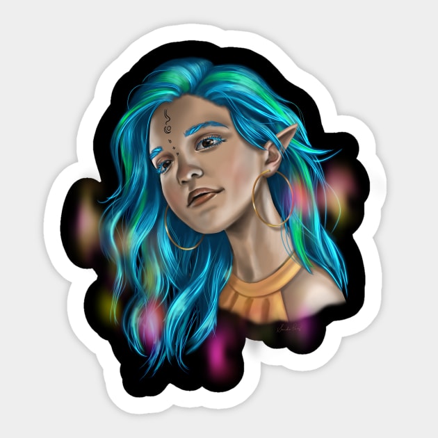 Elven Girl Sticker by Perezart99